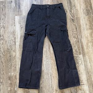 {Billabong} High Rise Relaxed Fit Cargo Jeans | faded black sz 29